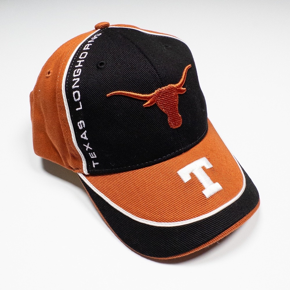 Texas Longhorns Hat Cap NCAA Baseball Adjustable Burnt Orange‎ Black Strapback